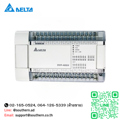 Delta PLC DVP Series Model:DVP40EH00T3 24DI/16DO 220V (Transistor)