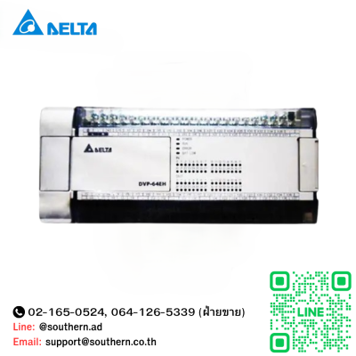 Delta PLC DVP Series Model:DVP64EH00T3 32DI/32DO 220V (Transistor)