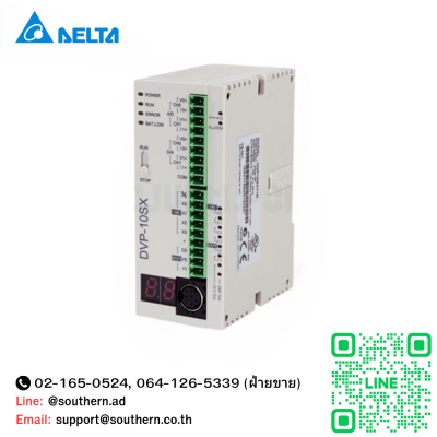 Delta PLC DVP Series Model : DVP10SX11T Input 4DI,2AI / Output 2DI,2AO