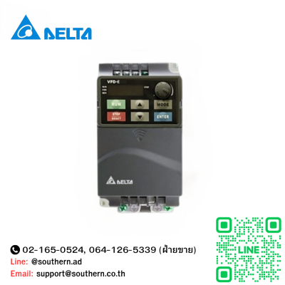 Delta Inverter :  VFD004E21A 0.5HP 0.4kW Input 220V 1-Phase Output 220V 3-Phase