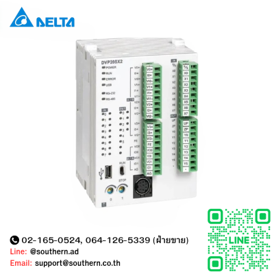 Delta PLC DVP Series Model : DVP20SX211T 8DI/8DO,4AI/2AO 24V (Transistor)