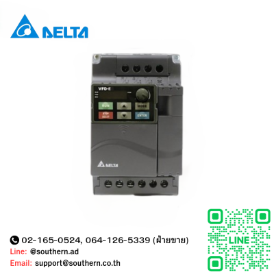 Delta Inverter : VFD022E21A 3HP2.2 kW Input 220V 1-Phase Output 220V 3-Phase