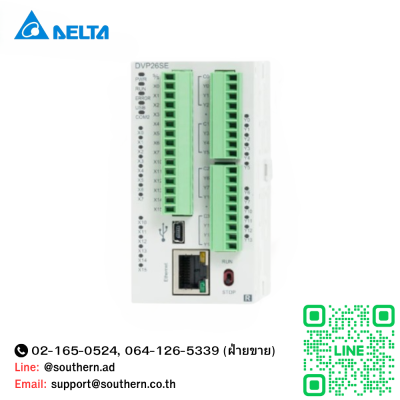 Delta PLC DVP Series Model : DVP26SE11T 14DI/12DO 24V (Transistor)