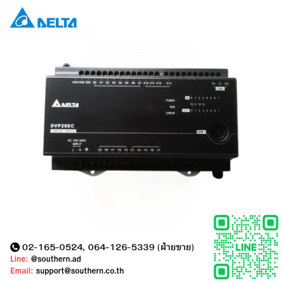 Delta PLC Model : DVP20EC00R3 12DI/8DO , Relay