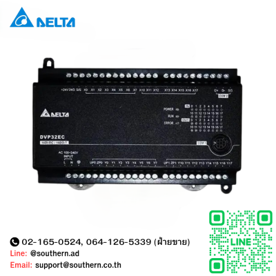 Delta PLC Model : DVP32EC00T3 16DI/16DO ,Transistor