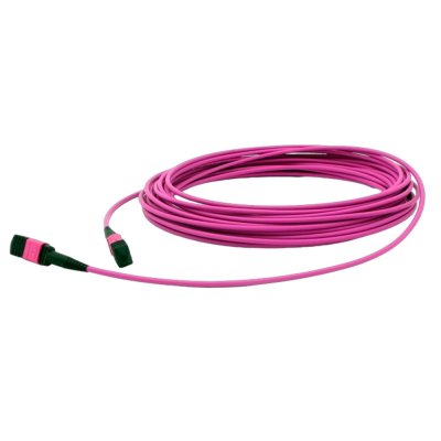 MPO12F-OM4-20M:MPO trunk cable, Female, 12 cores, MM OM4, 3.0mm, LSZH, Aqua color, 20M, Type B