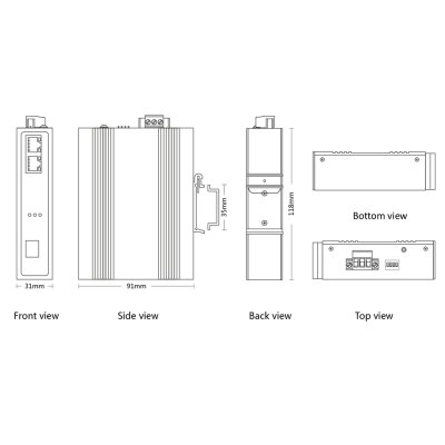 "ETN9065-1FX2TX-mini"จำหน่าย Industrial switch รุ่น "ETN9065-1FX2TX-mini"