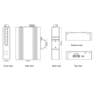 "ETN9065-1FX4TX-mini"จำหน่าย Industrial switch รุ่น "ETN9065-1FX4TX-mini"