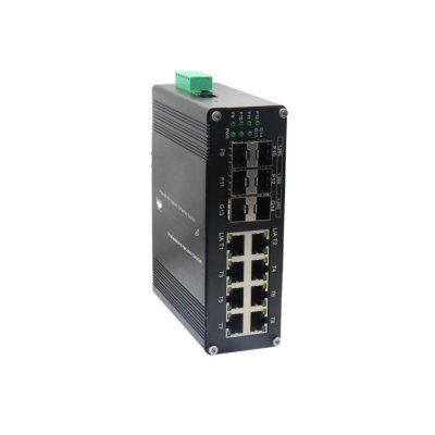 ETN9075-2XG4GX8PGT : 2*SFP+, 4*1000M SFP, 8*10/100/1000M PoE RJ45, IP40 Industrial managed Switch