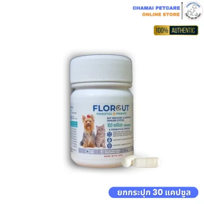 Florgut Probiotic | อาหารเสริมโพรไบโอติก พรีไบโอติก สำหรับสุนัขพันธุ์เล็กและแมว ชนิดแคปซูล (30 แคปซูล)