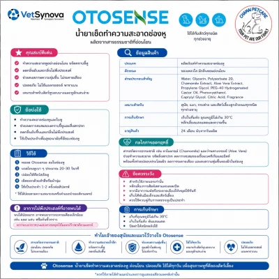 Otosense ears drop | ยาหยอดหูแมว ป้องกันไรหู ลดกลิ่น ลดอักเสบ บรรเทาอาการคัน สำหรับสุนัขและแมว