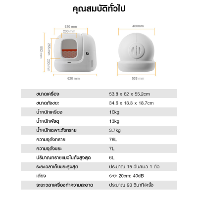 PETKIT Pura-MAX 2 | ห้องน้ำแมวอัตโนมัติรุ่น 2 (Global Version) ประกันศูนย์ไทย 2 ปี