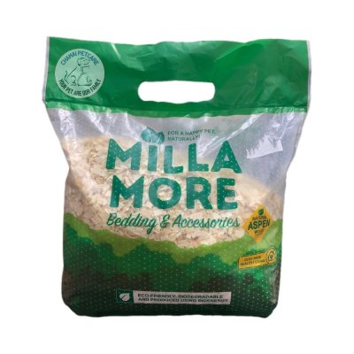 MILLA MORE ขี้เลื่อยรองพื้นสำหรับสัตว์เลี้ยง วัสดุจากไม้แอสแพน ไร้ฝุ่น แบบหยาบ (700 กรัม)