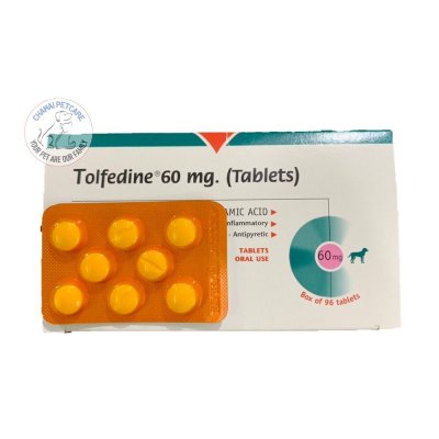 Tolfedine 60mg | ยาแก้ปวด ลด ไข้ ลดอักเสบสำหรับสุนัข (1 แผง บรรจุ 8 เม็ด)