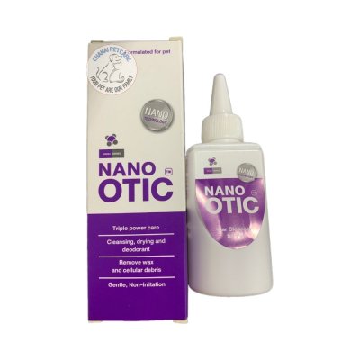 Nano Otic 120ml ผลิตภัณฑ์ทำความสะอาดหู ลดกลิ่น ลดอาการระคายเคือง สำหรับสัตว์เลี้ยง