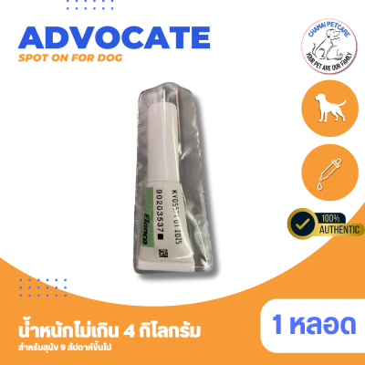 Advocate for dog 0-4kg | ยาหยอดกำจัดหมัด ป้องกันพยาธิพยาธิสำหรับสุนัข