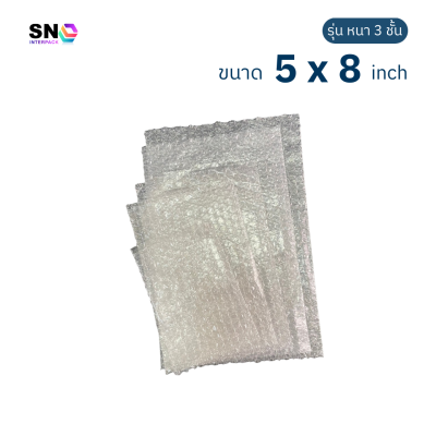 Clear bubble wrap bag, shockproof, 3 layers, size 5x8 inches