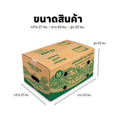 กล่องผลไม้เจาะรู เบอร์ E หนา 5 ชั้น