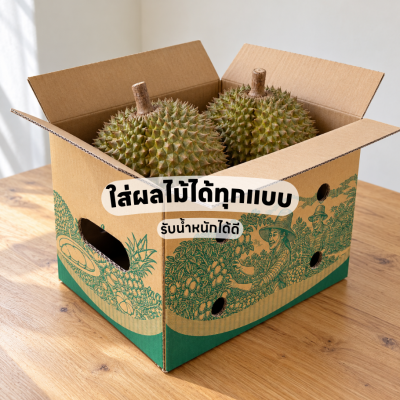 กล่องผลไม้เจาะรู เบอร์ E หนา 5 ชั้น