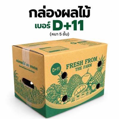 กล่องผลไม้เจาะรู เบอร์ D+11 หนา 5 ชั้น