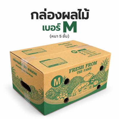 กล่องผลไม้เจาะรู เบอร์ M หนา 5 ชั้น