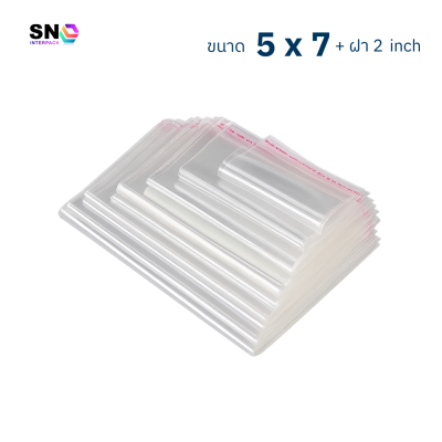Clear Plastic Bag with Adhesive size 5 x 7 +lid 2 inch