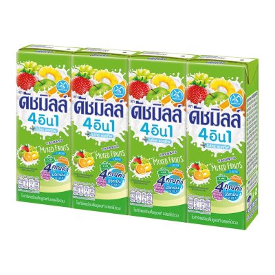 ดัชมิลล์ 4อิน1 ไมโครแอคทีฟ รสผลไม้รวม 180 มล. (แพ็ค 4)