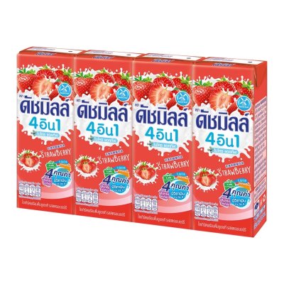 ดัชมิลล์ 4อิน1 ไมโครแอคทีฟ รสสตรอว์เบอร์รี่ 180 มล. (แพ็ค 4)