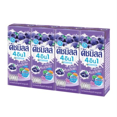 ดัชมิลล์ 4อิน1 ไมโครแอคทีฟ รสบลูเบอร์รี่ 180 มล. (แพ็ค 4)