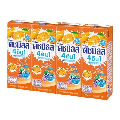 ดัชมิลล์ 4อิน1 ไมโครแอคทีฟ รสส้ม 180 มล. (แพ็ค 4)