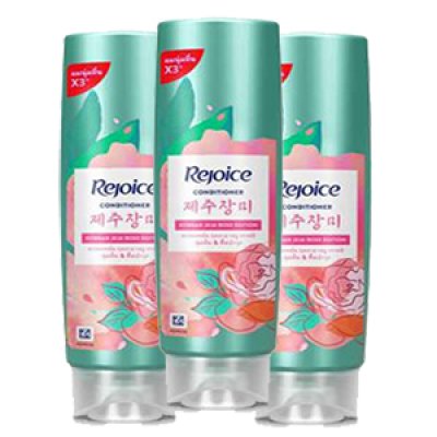 ครีมนวดผมรีจอยส์ (Rejoice) สูตรเจจู โรส เอ็ทเซ็นส์ (Rejoice Jeju Rose Essence Conditioner) ขนาด 120 มล. แพ็ก 3 ขวด