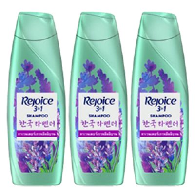รีจอยส์ (Rejoice) แชมพู สูตร 3-อิน-1 ลาเวนเดอร์ สดชื่น (Rejoice Lavender Fresh 3-in-1) ขนาด 140 มล. แพ็ก 3 ขวด