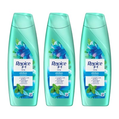 รีจอยส์ (Rejoice) แชมพู สูตรขจัดรังแค 3-อิน-1 (Rejoice Anti-Dandruff 3-in-1) ขนาด 140 มล. แพ็ก 3 ขวด