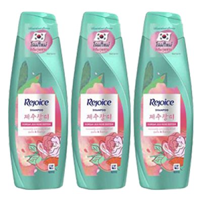 รีจอยส์ (Rejoice) แชมพู สูตรเจจู โรส เอ็ทเซ็นส์ (Rejoice Jeju Rose Essence) ขนาด 140 มล. แพ็ก 3 ขวด