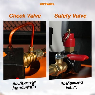 ROWEL ปั๊มลมสายพาน 3HP ถัง 110L รุ่น BV2065-110