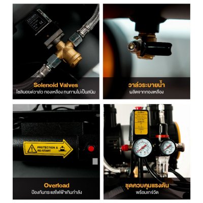 ROWEL ปั๊มลมออยล์ฟรี 3200W ถัง 80L รุ่น 320-80