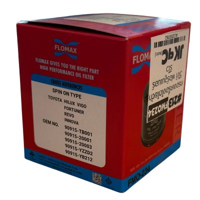 Flomax ไส้กรองน้ำมันเครื่อง โตโยต้า วีโก้ ฟอร์จูนเนอร์ รีโว FMO234