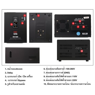 CBC เครื่องปรับแรงดันไฟฟ้าอัตโนมัติ 15KVA รุ่น MSV-15KVA 1 เฟส (แขวนผนัง)