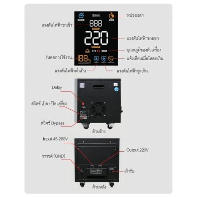 CBC เครื่องปรับแรงดันไฟฟ้าอัตโนมัติ 1 เฟส รุ่น TSR90-20KVA (ระบบ Relay)