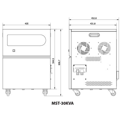 เครื่องปรับแรงดันไฟฟ้าอัตโนมัติ 1 เฟส CBC รุ่น MST-30KVA (ระบบ Thyristor Type)