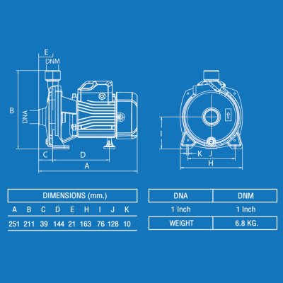 Mr.Pump ปั๊มน้ำหอยโข่งไฟฟ้า 0.5HP 1x1นิ้ว 220V รุ่น MCP105