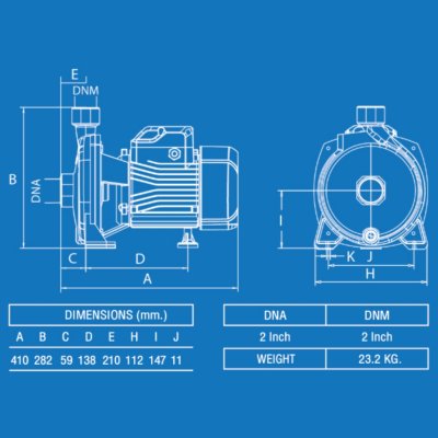 ปั๊มน้ำหอยโข่งไฟฟ้า 2.0HP 2x2นิ้ว 220V Mr.Pump รุ่น MCP220