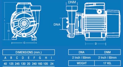 ปั๊มน้ำหอยโข่งไฟฟ้า 2.0HP 2x2นิ้ว 220V รุ่น MDK200