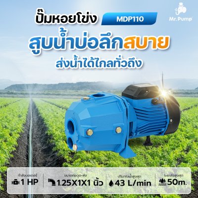 Mr.Pump ปั๊มน้ำหอยโข่งไฟฟ้า แบบเจ็ทคู่ รุ่น MDP110