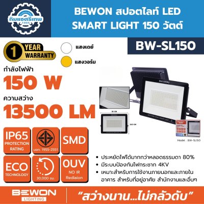 BEWON สปอตไลท์ LED รุ่น SMART LIGHT 10W ถึง 200W มีทั้งแสงขาวและแสงวอร์ม