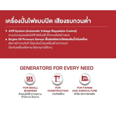 BURKiN เครื่องปั่นไฟดีเซลแบบปิด 5.5 KW 220V รุ่น BD5500S BURKiN เครื่องปั่นไฟดีเซลแบบปิด 5.5 KW 220V รุ่น BD5500S