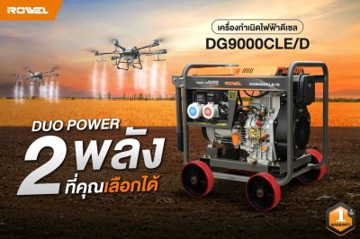 ROWEL เครื่องปั่นไฟดีเซล 2ระบบ แบบเปิด 9.0KW 1PH 220V / 3PH 380V รุ่น DG9000CLE/D