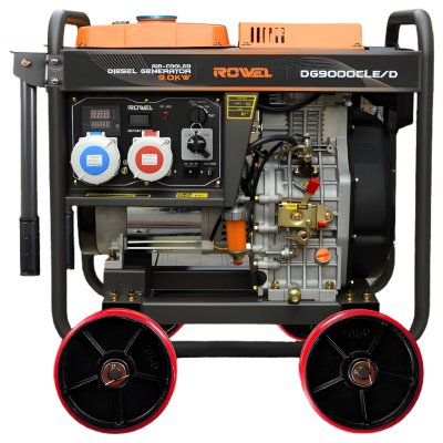 ROWEL เครื่องปั่นไฟดีเซล 2ระบบ แบบเปิด 9.0KW 1PH 220V / 3PH 380V รุ่น DG9000CLE/D