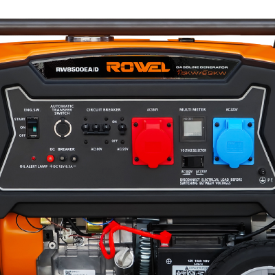 ROWEL เครื่องปั่นไฟเบนซิน 2 ระบบ 7.5/8.3KW (220/380V) รุ่น RW8500EA/D