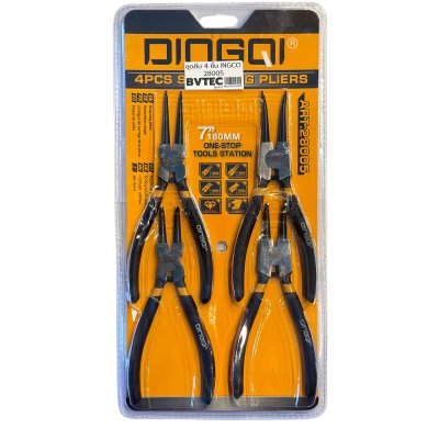 DINGQI ชุดคีมหนีบ-ถ่าง 7 นิ้ว 4 ตัว/ชุด รุ่น ART:28005 DINGQI ชุดคีมหนีบ-ถ่าง 7 นิ้ว 4 ตัว/ชุด รุ่น ART:28005